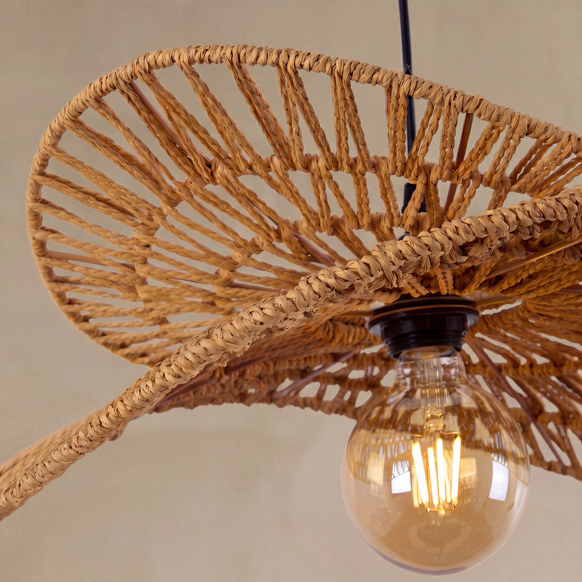 Bamboo lamps dining space