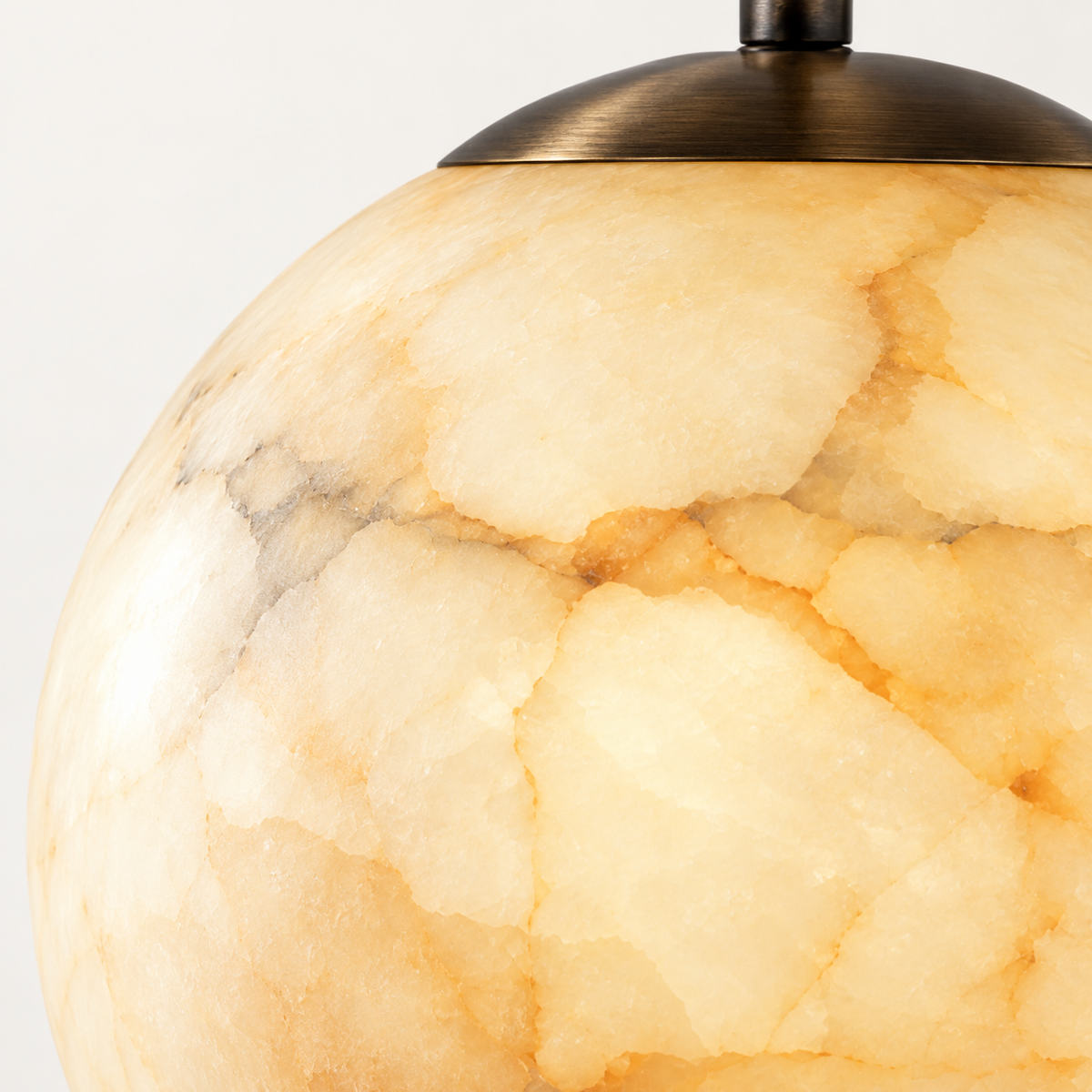 Rosalba Alabaster Orb Pendant Light, studio photo